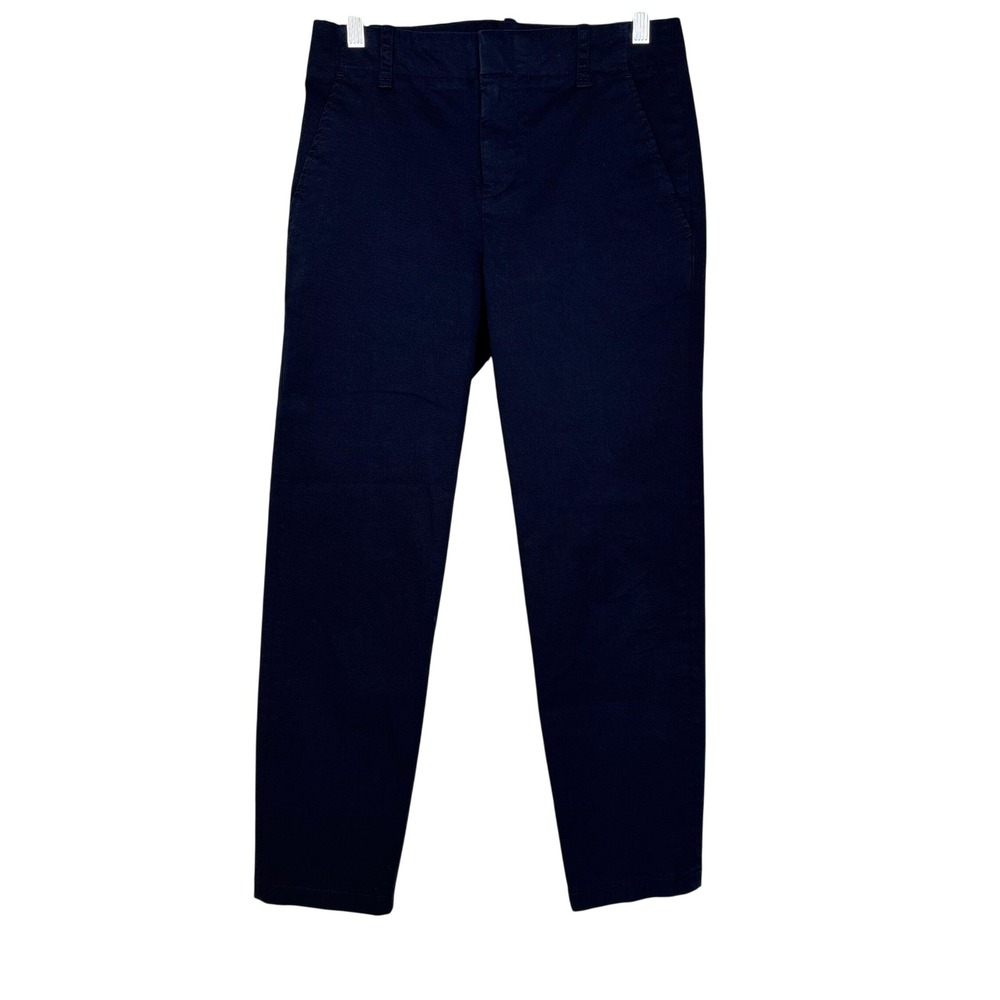 Vince Slim Straight Chino Pants 2 Navy Blue Mid Rise Minimalist Career Preppy